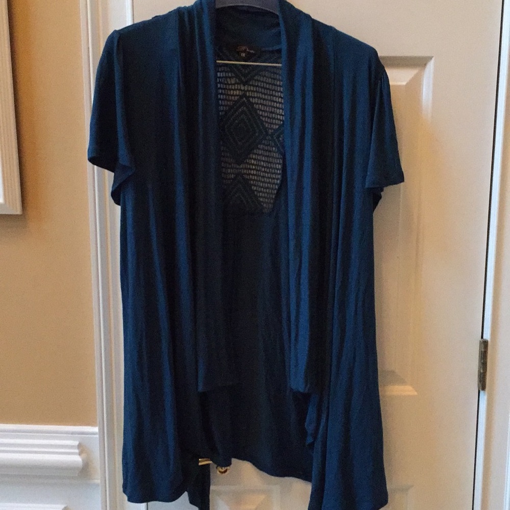 B’leev shortsleeve cardi evergreen-teal/open back